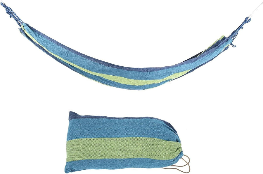 Portable Single & Double Camping Hammock, Lightweight Canvas Travel Outdoor Blue