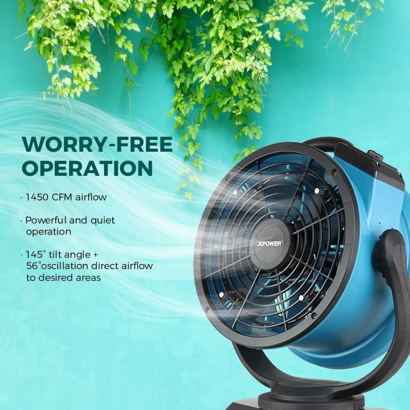 Heavy Duty Outdoor Misting Fan 100W – Oscillating Cooling for Patio & Camping