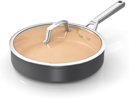 26cm Ceramic Sauté Pan with Lid – Non-Stick PFAS-Free, Induction & Oven Safe