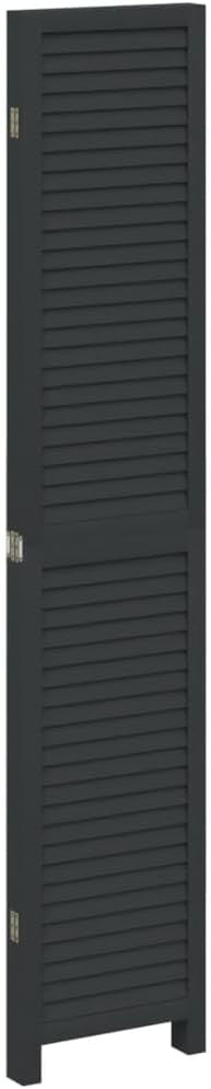 4 Panel Black Wooden Room Divider 145x200cm Folding Privacy Screen