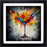 Cocktail Martini Abstract Wall Art 45x45cm Framed Print
