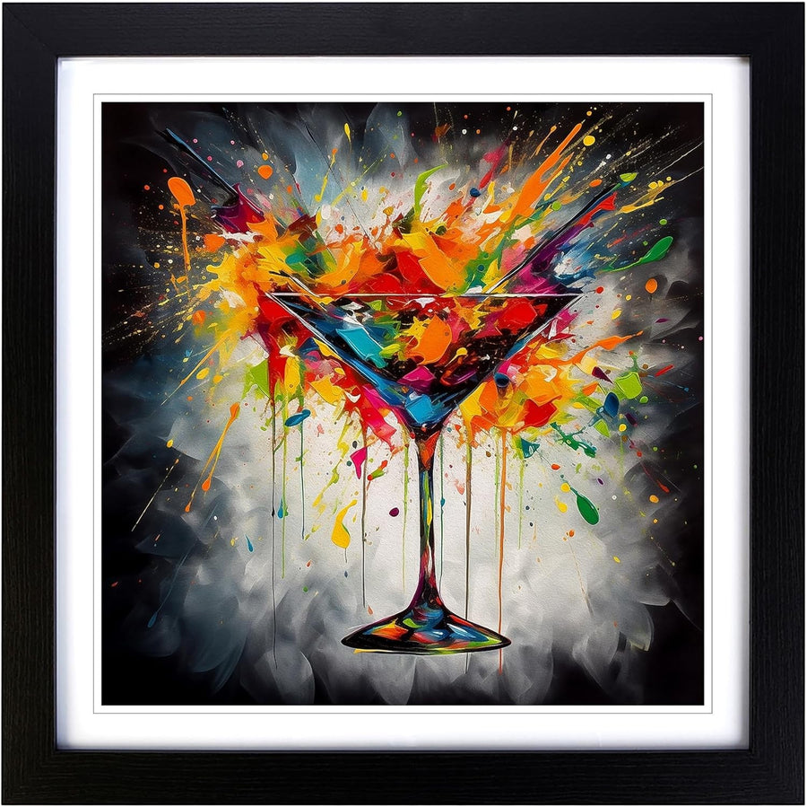 Cocktail Martini Abstract Wall Art 45x45cm Framed Print