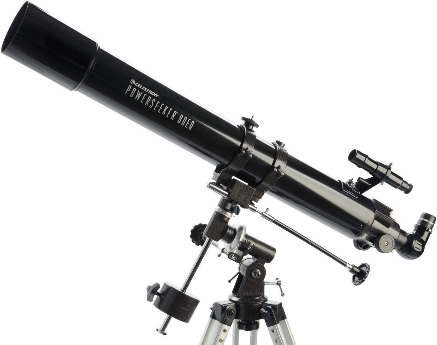 80mm Refractor Telescope with 2 Eyepieces, Barlow Lens & Tripod, Black