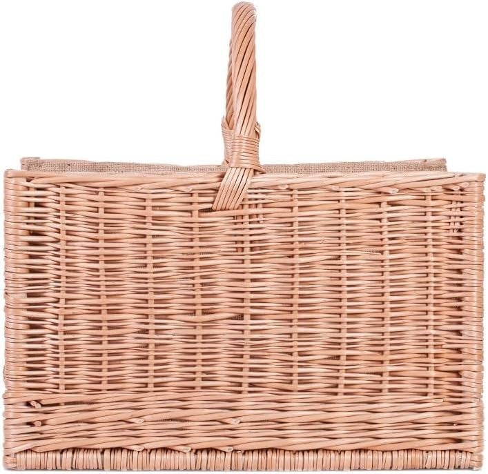 Premium Indoor Wicker Log Basket with Handle – Stylish, Durable Wood Storage