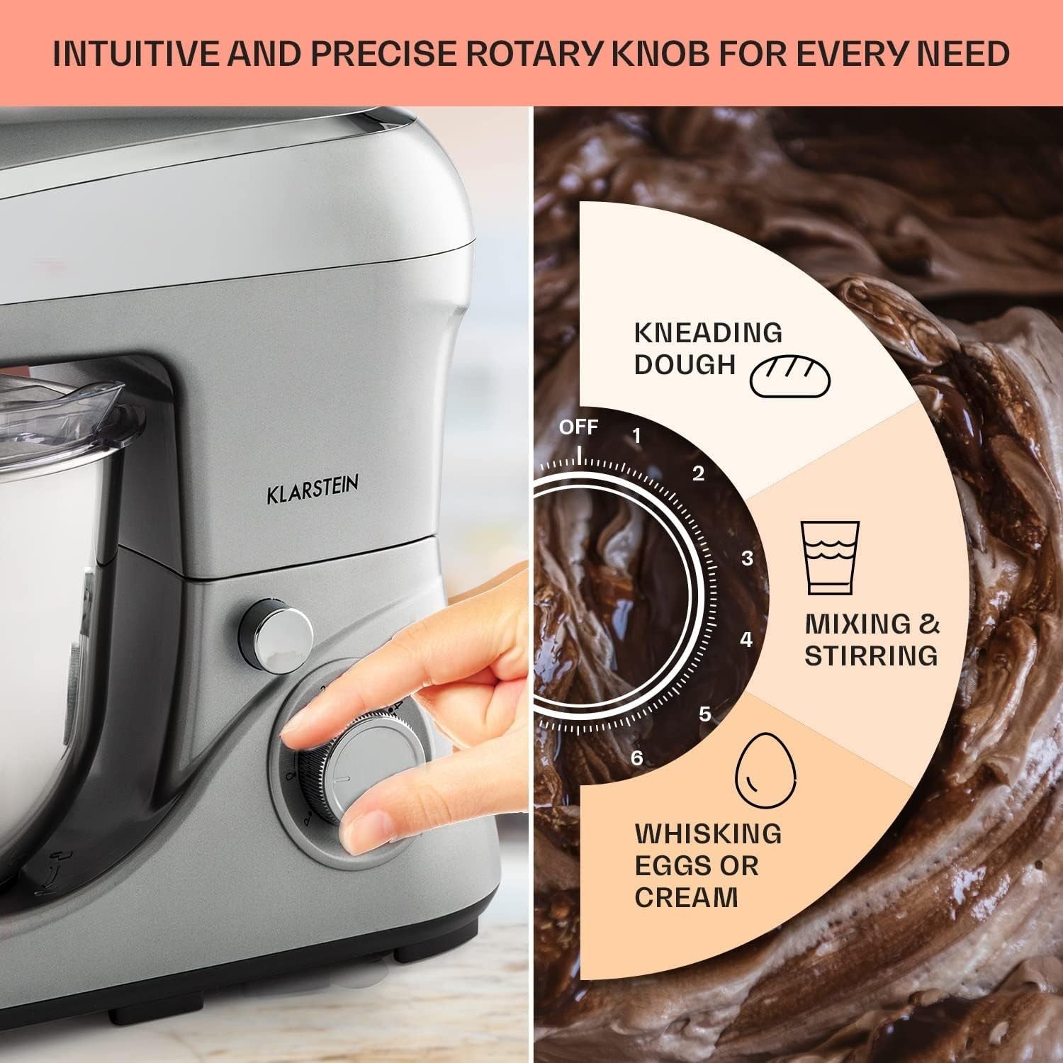 5L Silver Stand Mixer 1200W 6-Speed Planetary Dough & Cake Mixer