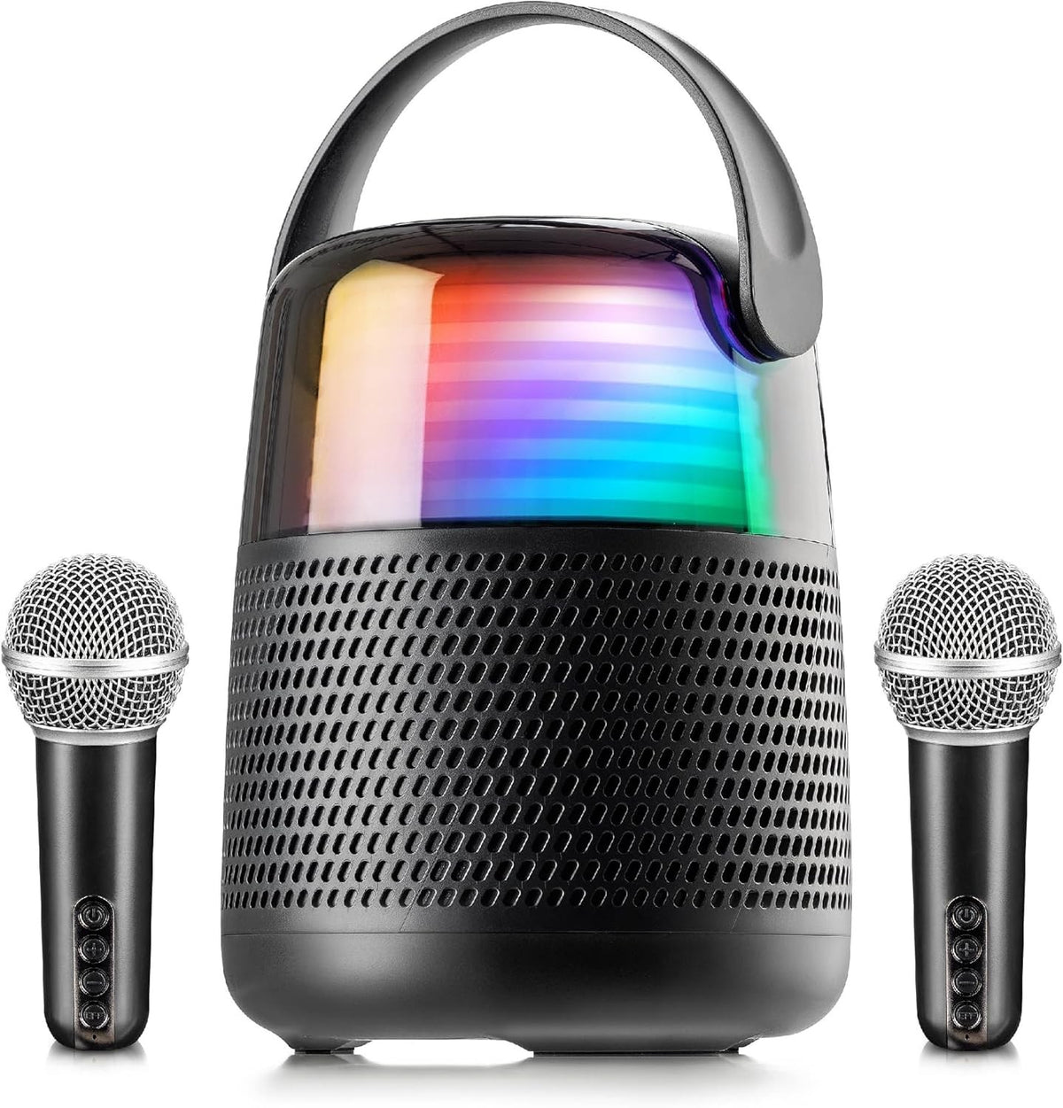 Kids Bluetooth Karaoke Machine with 2 Wireless Mics LED Speaker