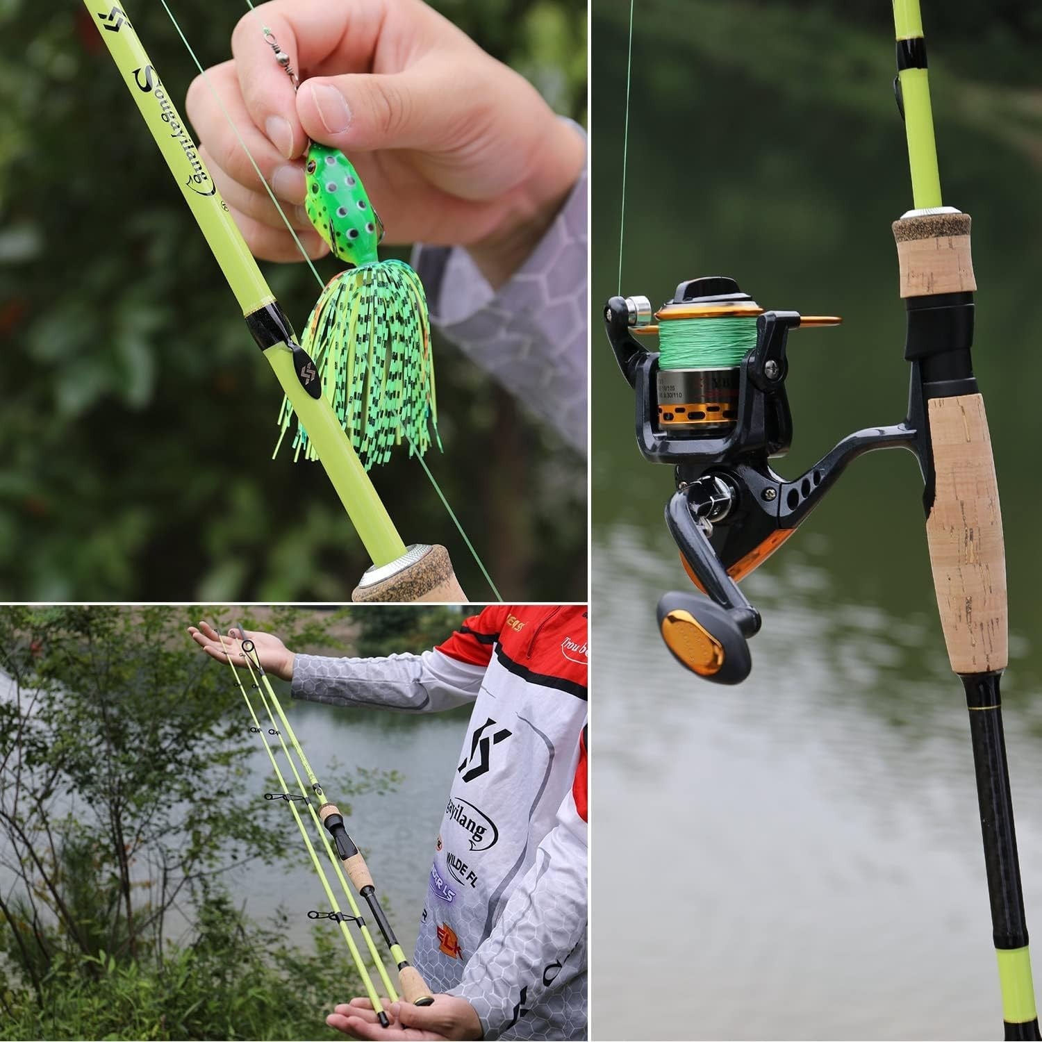 30 Ton Carbon Fibre Fishing Rod Fast Action 2 Section Spinning Pole