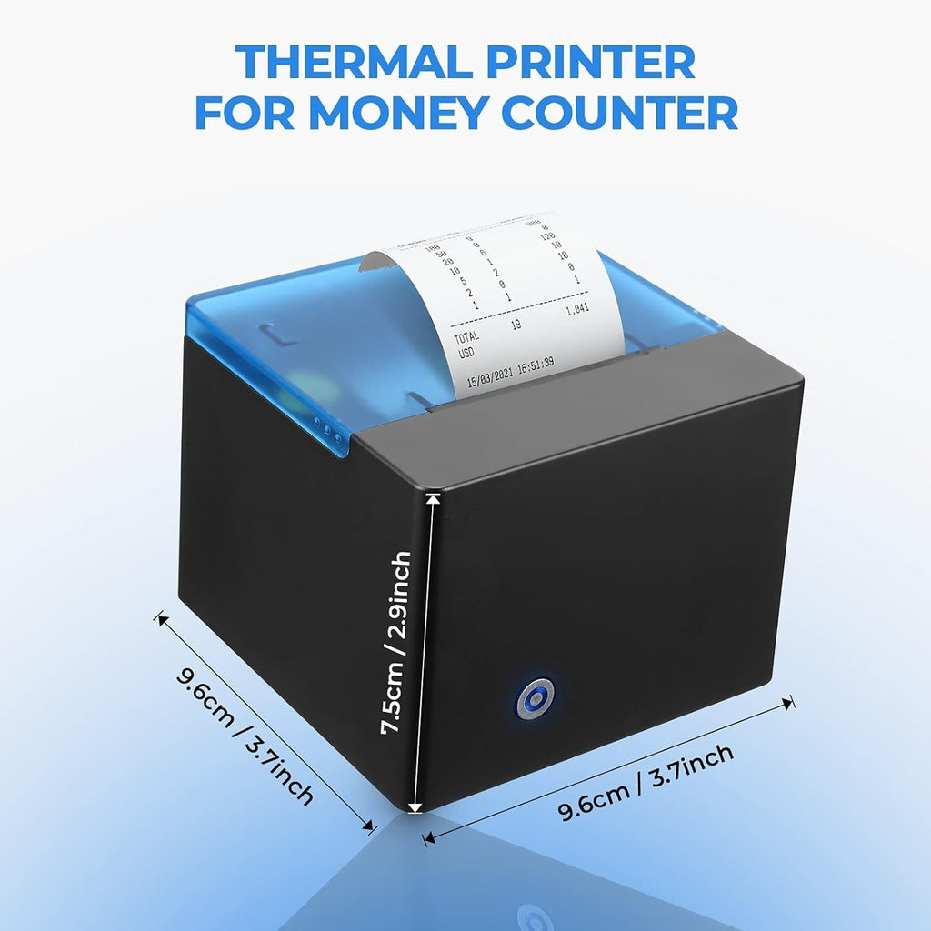 Black Thermal Printer for Money Counter, Fast 80ppm, Cable
