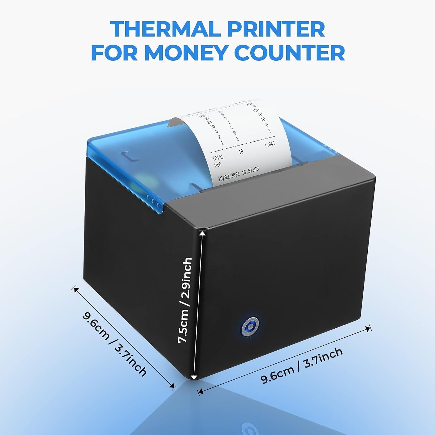 Black Thermal Printer for Money Counter, Fast 80ppm, Cable