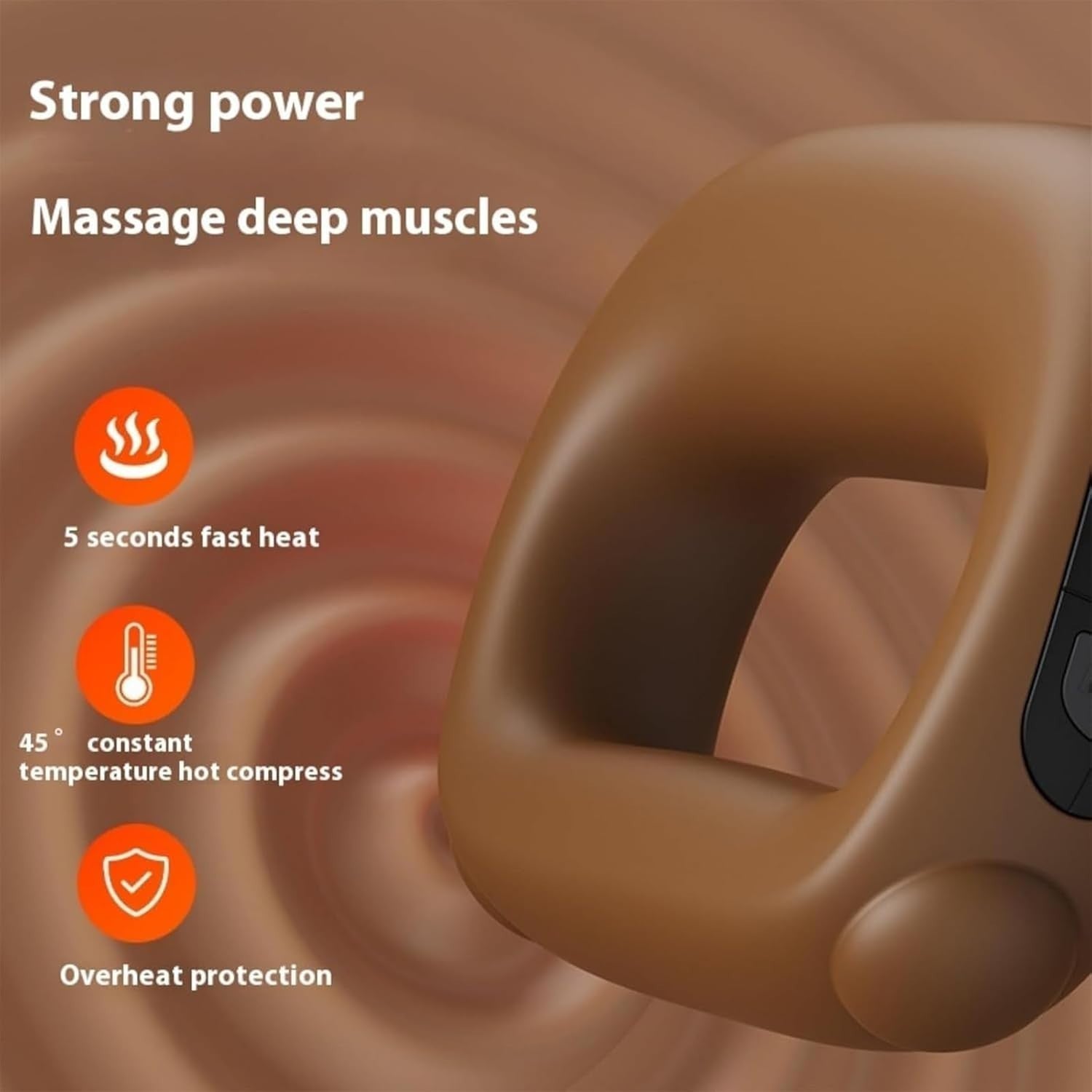 Heated Deep Tissue Massage Gun Quiet Percussion Muscle Pain Relief Tool