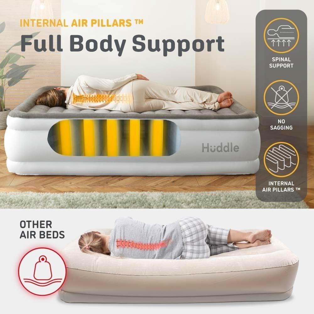 King Size Air Mattress with Built-in Pump | Luxury Inflatable Guest Bed