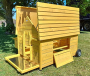 Large Portable Chicken Coop 125cm Hen House w Tray Wheels