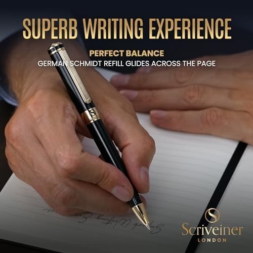 Luxury Black Gold Ballpoint Pen ✨ Smooth Refillable Executive Writing Tool