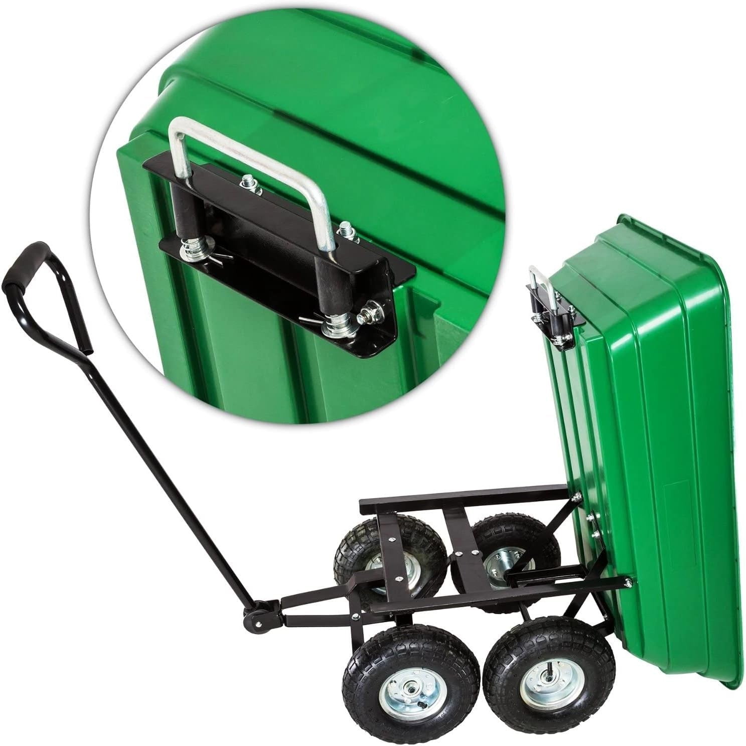 Garden Cart Trolley with Tipping Barrow 200kg Capacity & Pneumatic Tyres
