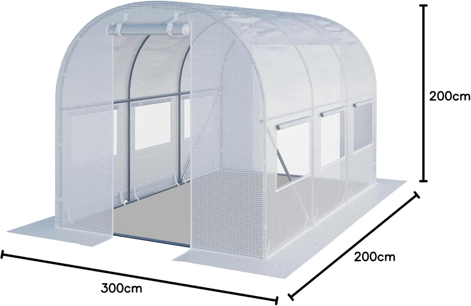 Compact Polytunnel Greenhouse 2x3m UV Resistant PE Cover with Windows
