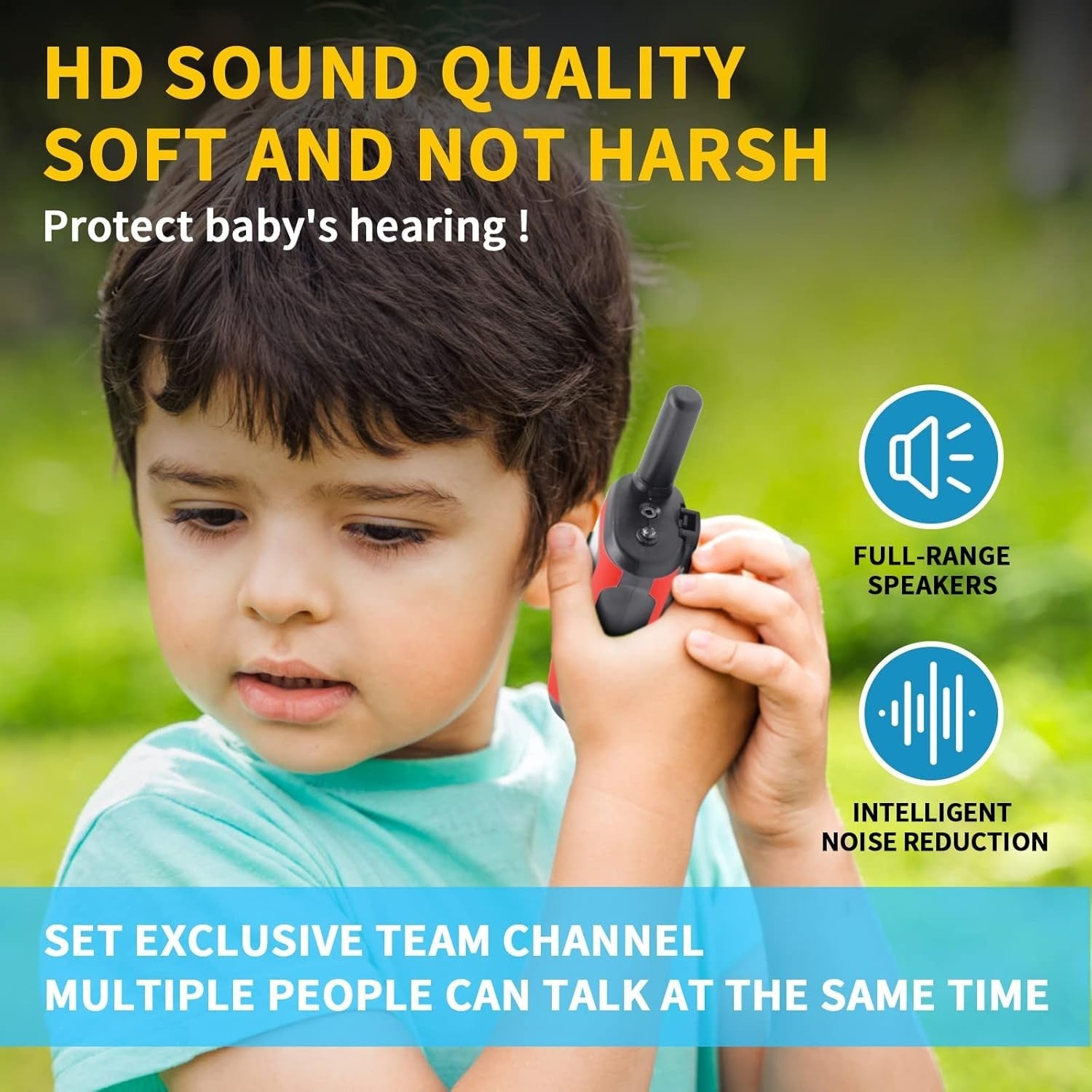 Kids Walkie Talkies 2 Way Radio 3 Mile Range 22 Channel Outdoor Toy Set