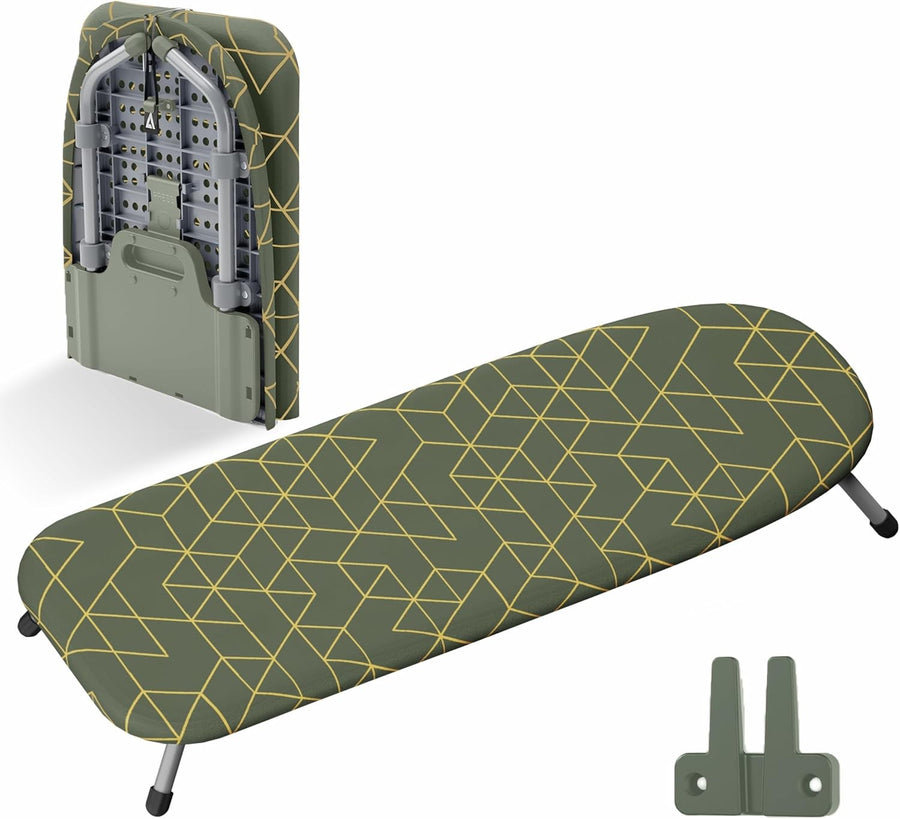 Tabletop Ironing Board Foldable Wall Mount Mini Space Saving Green