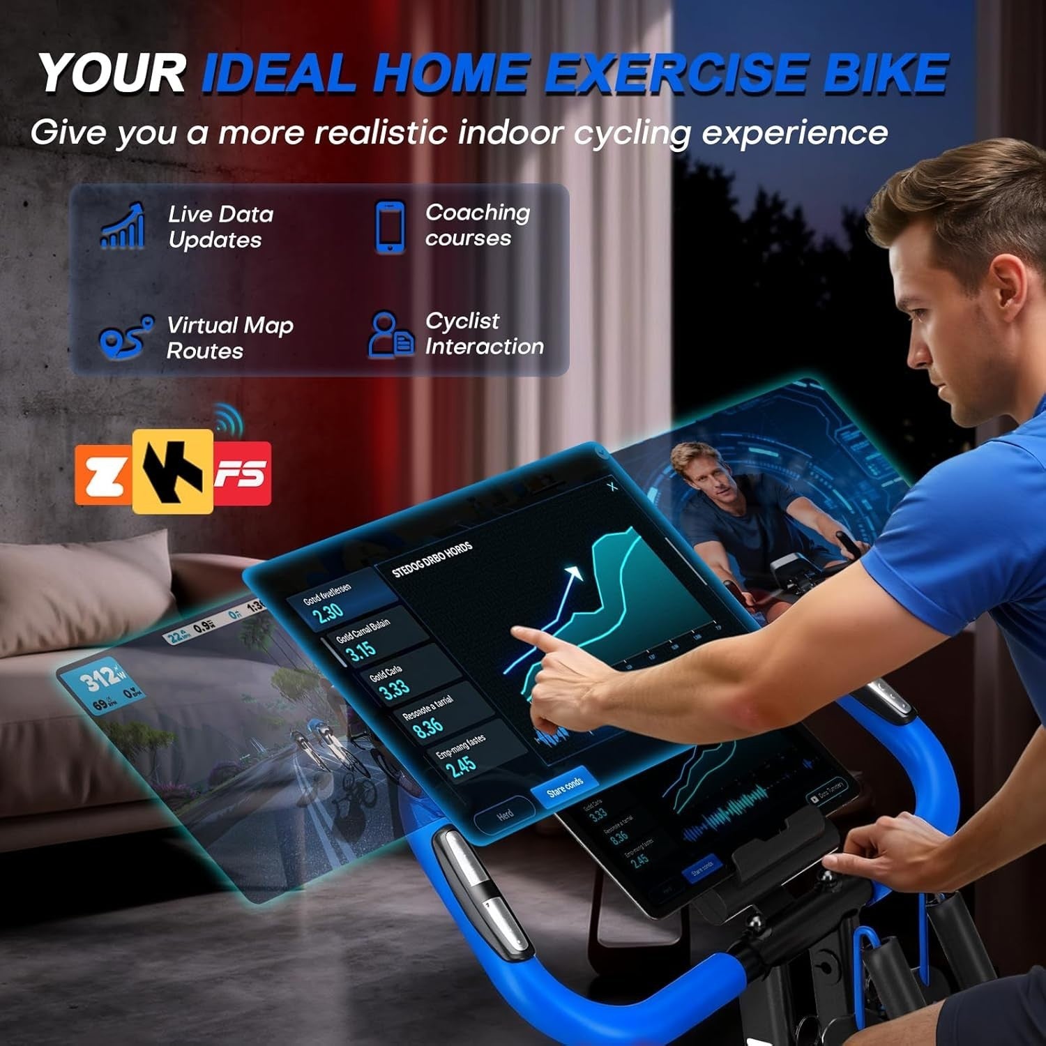 SLUNSE 5-in-1 Folding Exercise Bike, 16-Level Magnetic Resistance, 350lbs