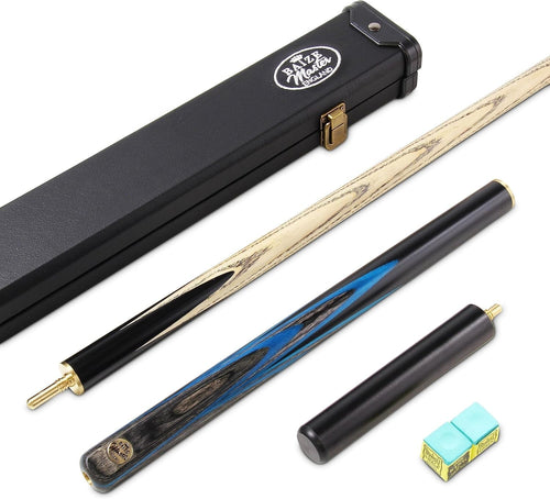 57in English 8 Ball Pool Cue Set 3/4 Joint 8.5mm Tip Case Extenders