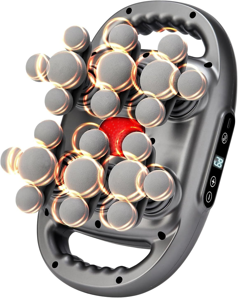 22 Head Deep Tissue Massage Gun Full Body Muscle Relief LCD Red Light