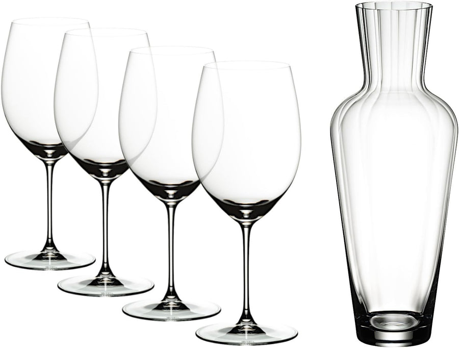 Premium Crystal Wine Decanter & 4 Glass Set – Scratch-Resistant Elegant Gift
