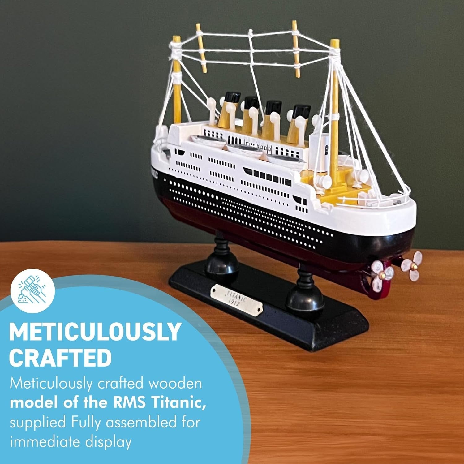 Wooden Titanic Ship Model 40cm Detailed Replica Display Ornament Maritime Decor