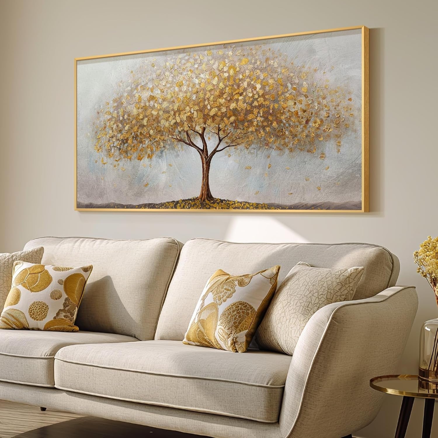 Large Gold Tree of Life Framed Wall Art Luxury Living Room