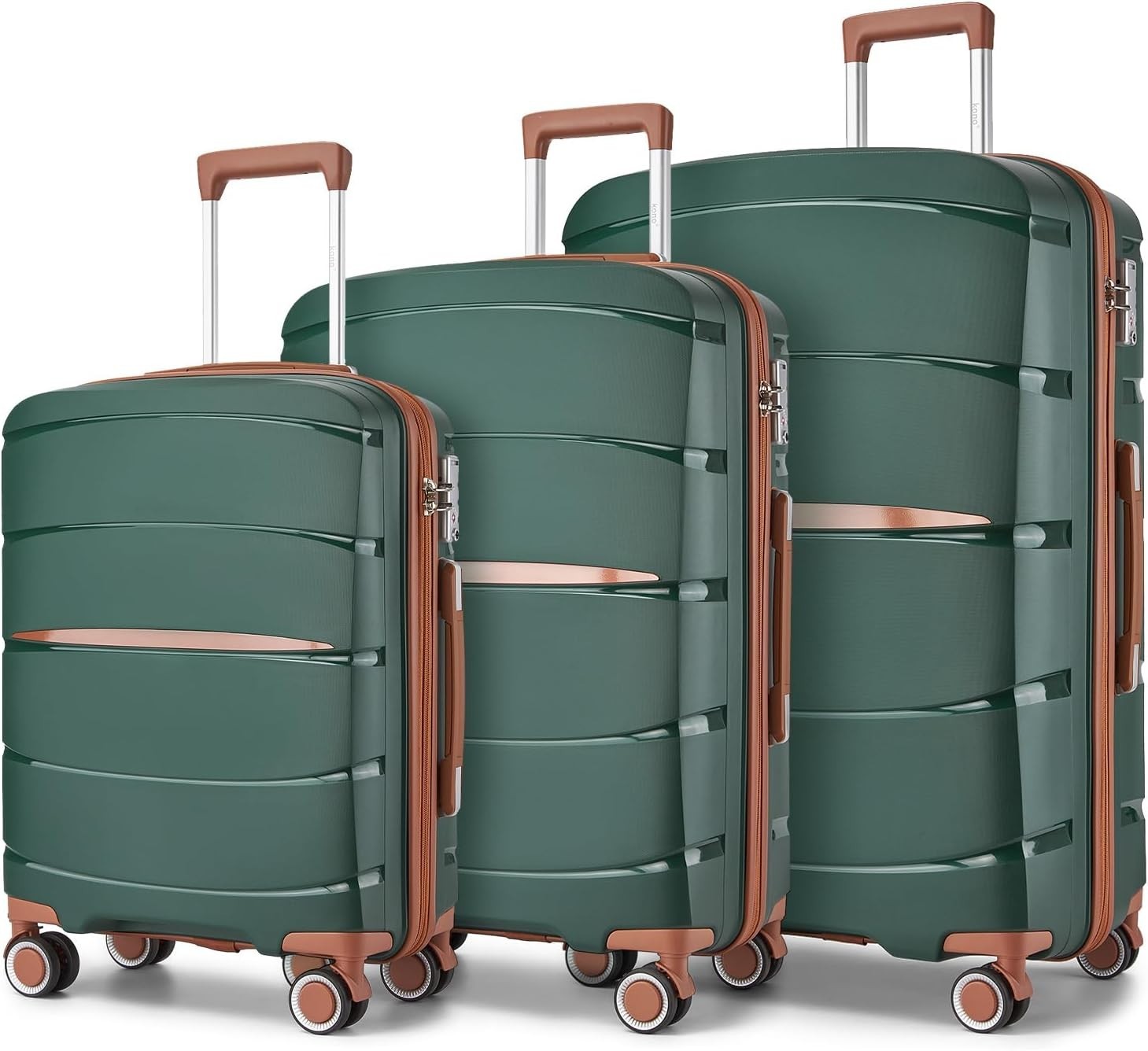 3pc Lightweight Hard Shell Luggage Set Spinner Wheels TSA Lock PP Suitcases