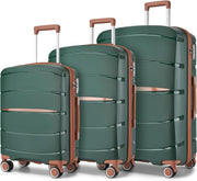 3pc Lightweight Hard Shell Luggage Set Spinner Wheels TSA Lock PP Suitcases