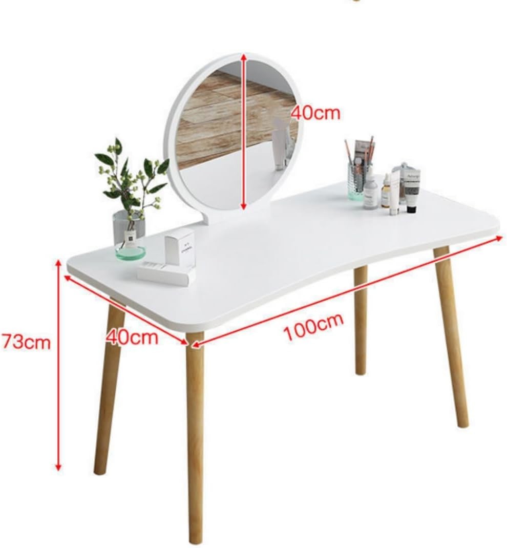 Vanity Makeup Table Set LED Mirror Desk 100cm Dressing Dresser Wood Color Stool