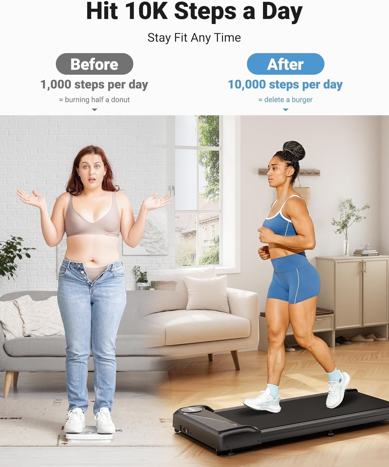 Under Desk Walking Treadmill w/ Remote & LED Display, 6 km/h
