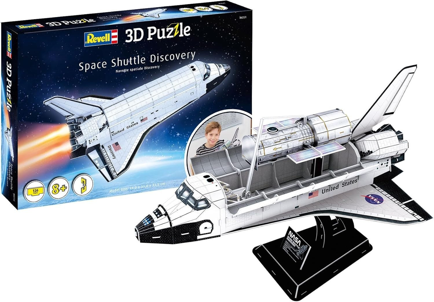 Space Shuttle 3D Puzzle Model Kit Spacecraft Display Stand 126pcs
