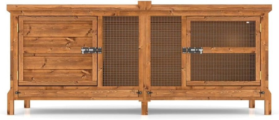 6ft Large Rabbit Hutch Outdoor Wooden Single Tier Secure Pet Cage