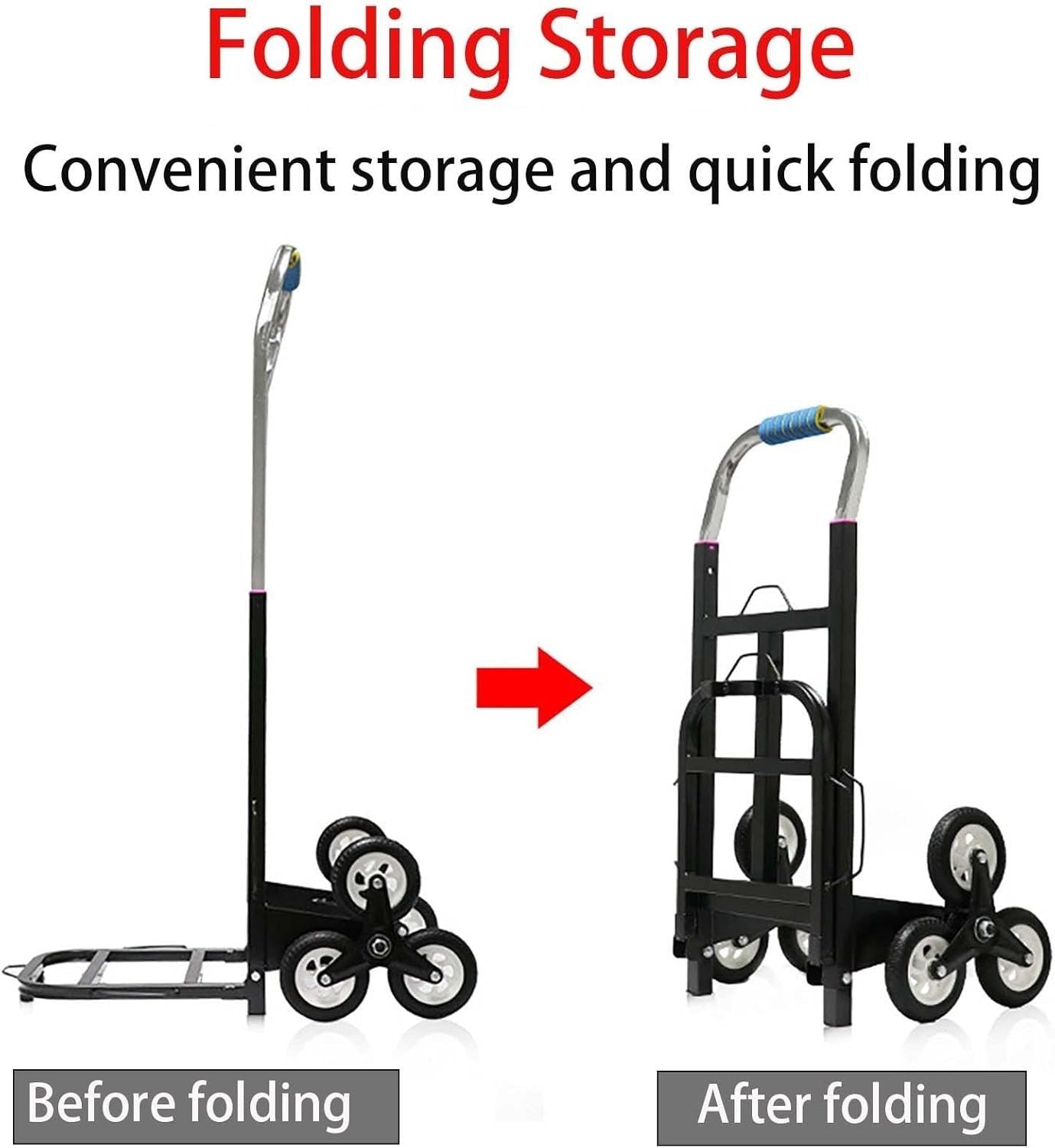 Aluminium Stair Climbing Sack Truck 6 Wheel Folding Trolley Adjustable