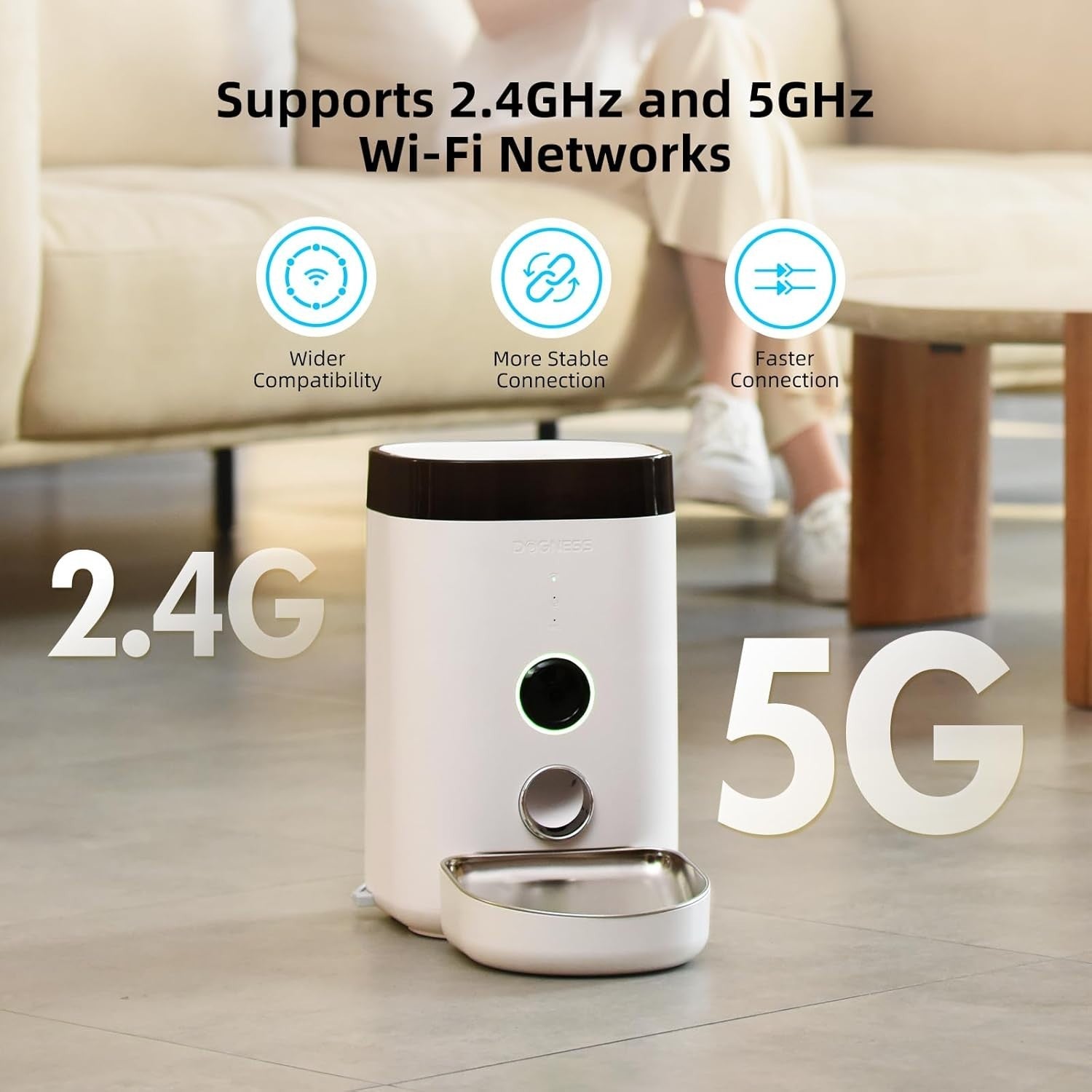 Smart Pet Feeder with Camera 1080P WiFi App Control 4L Auto Feeder