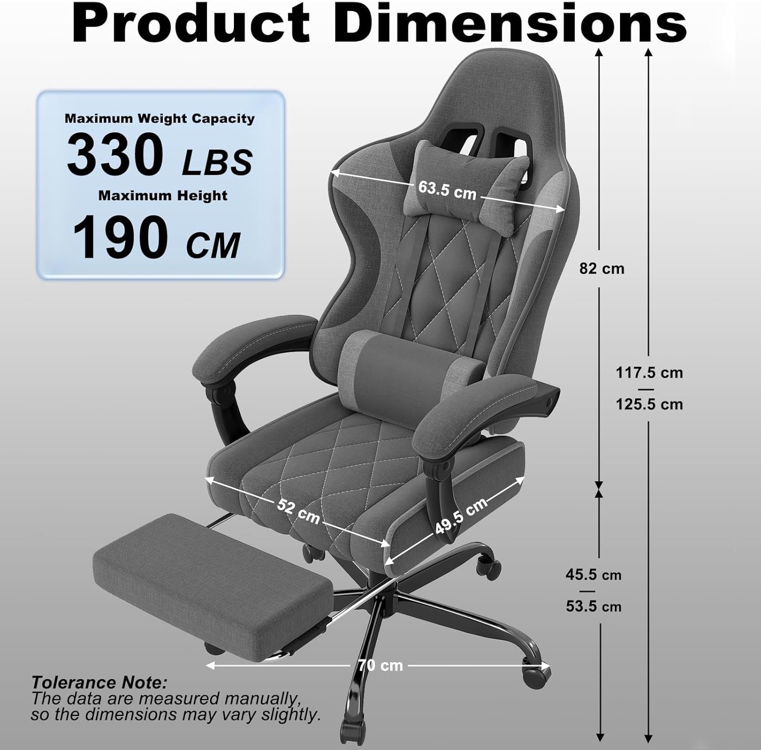 Ergonomic Gaming Chair Recliner w/ Footrest Massage Lumbar 330lbs
