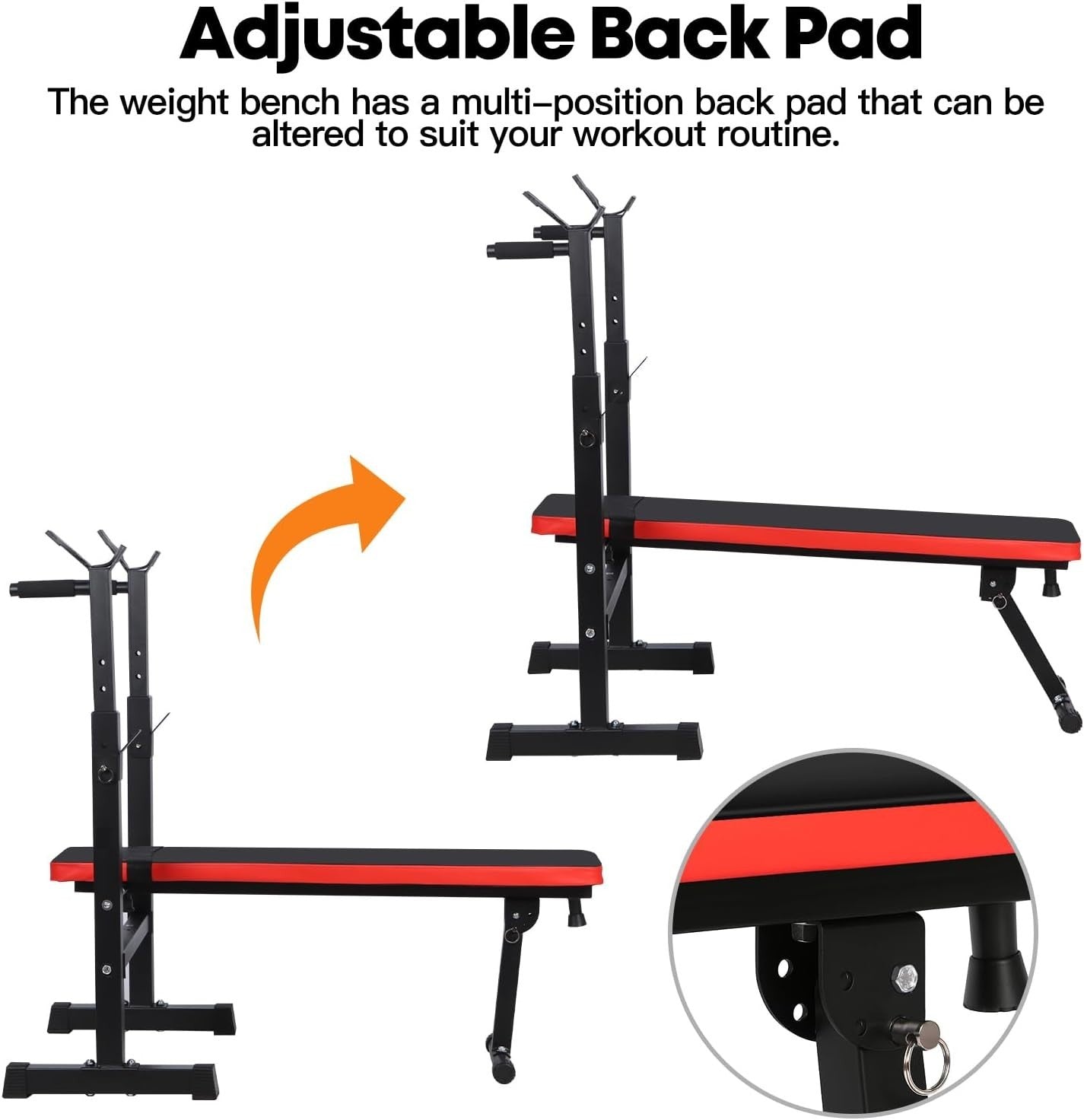Folding Bench Press With Adjustable Barbell Rack 300kg Home Gym