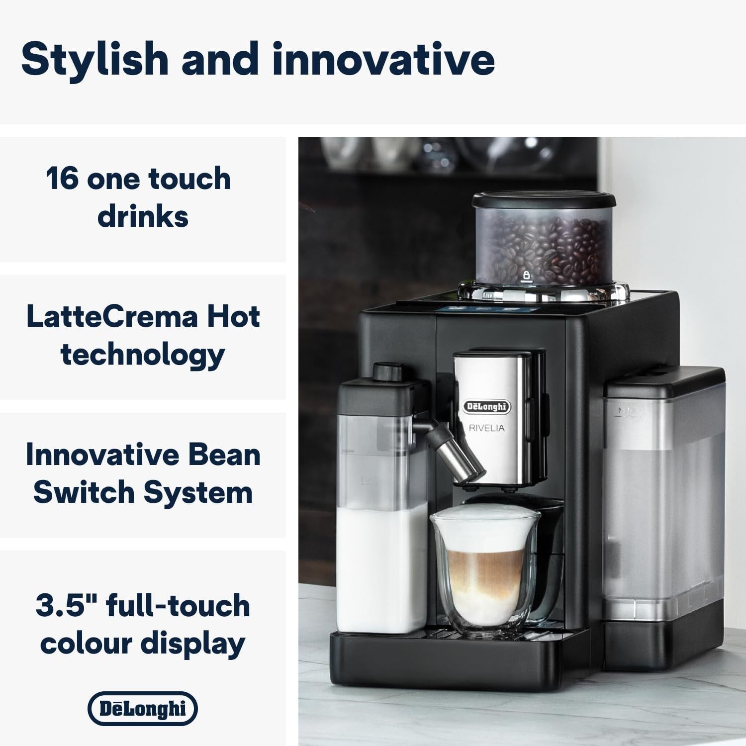 Premium Bean-to-Cup Coffee Machine | 16 Drinks | Touch Display | Milk Frother