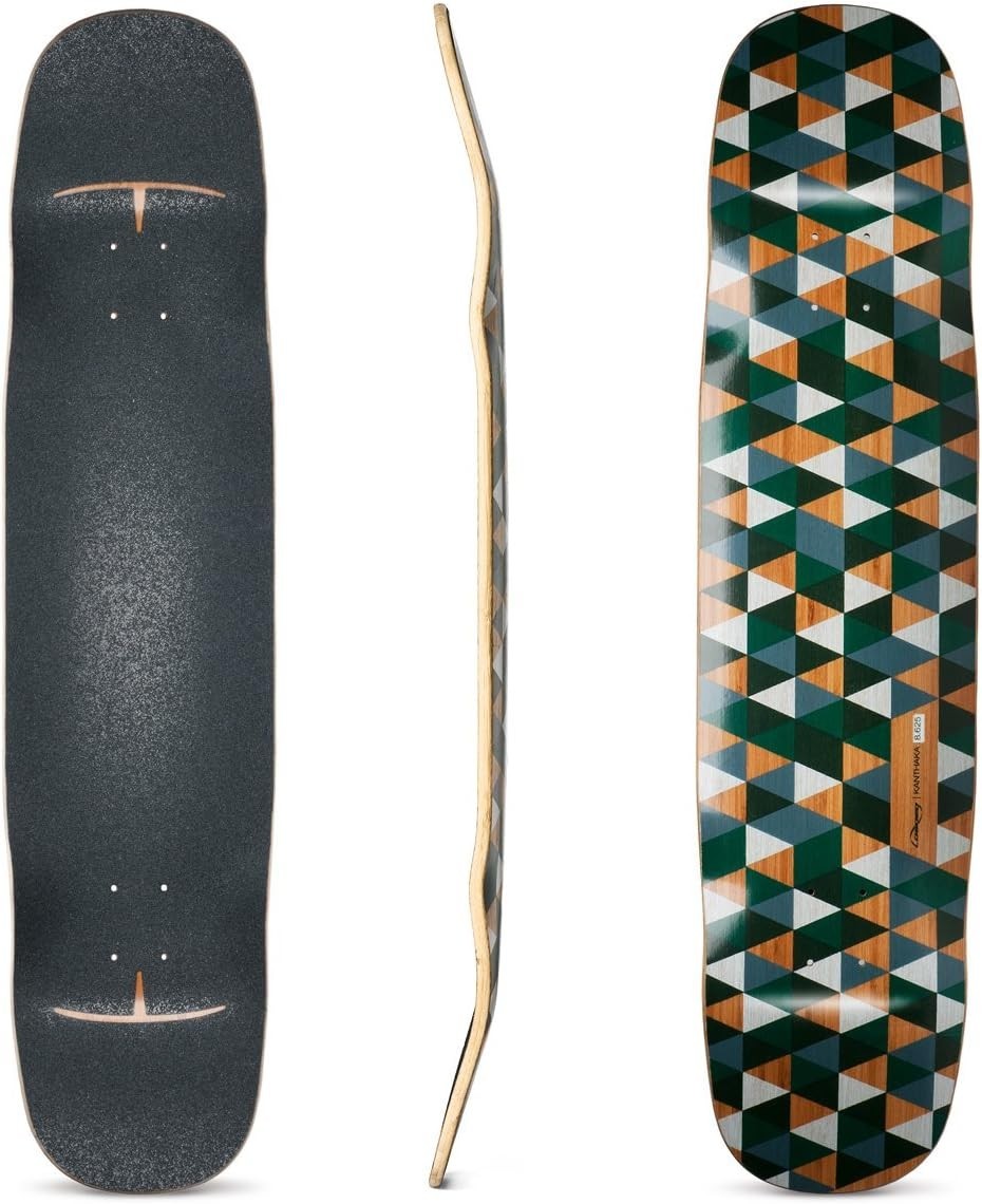 Kanthaka Bamboo Longboard Deck 9" Wide 75mm Wheels Freeride Freestyle