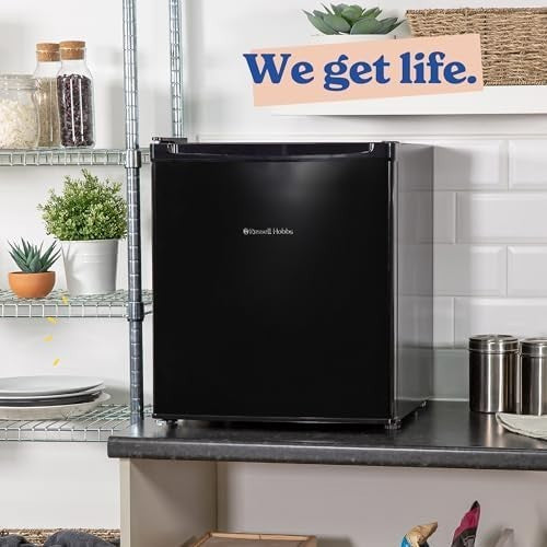Russell Hobbs 40L Mini Fridge Freezerless Black Table Top Reversible Compact