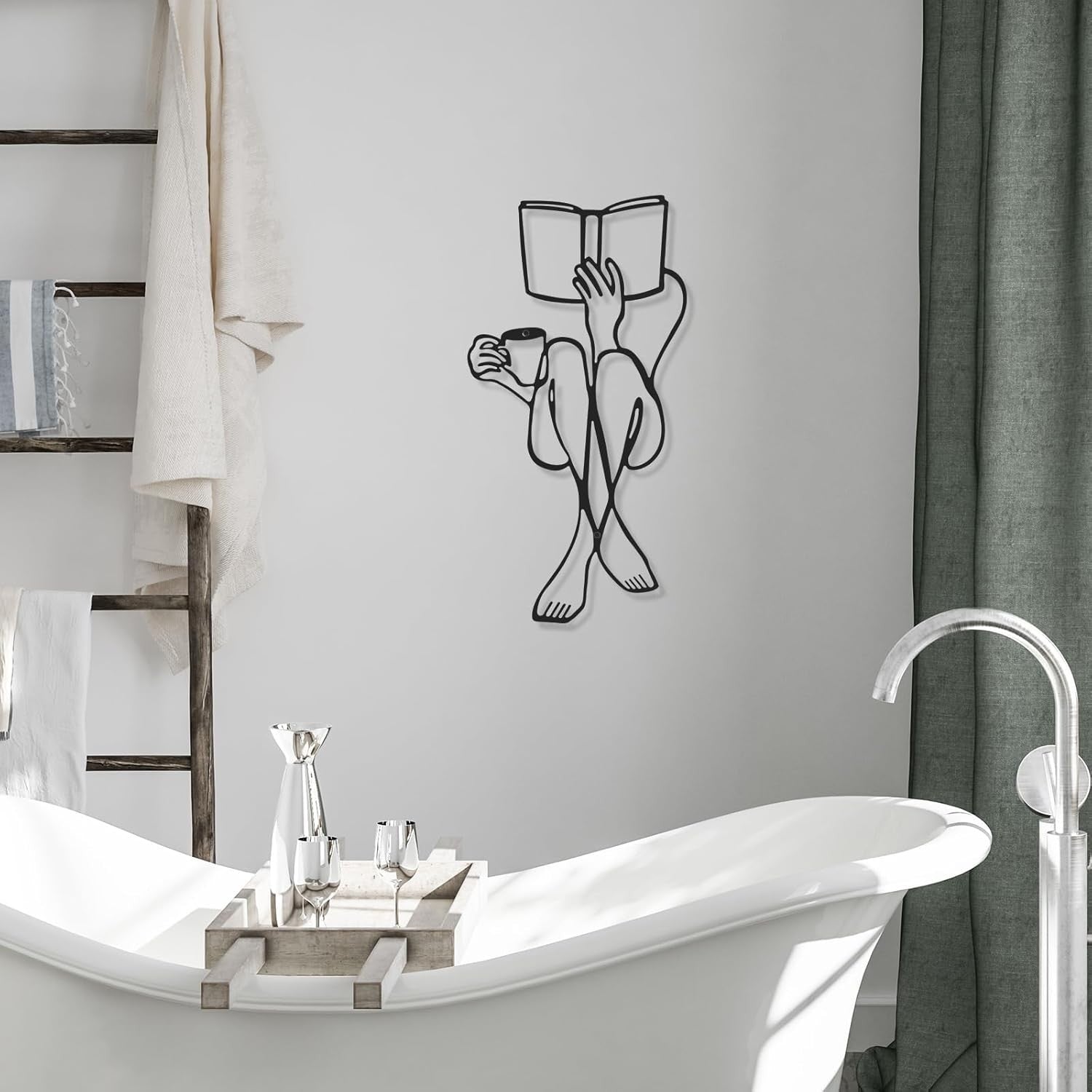 3Pcs Metal Wall Art Abstract Woman Line Drawing Decor Set