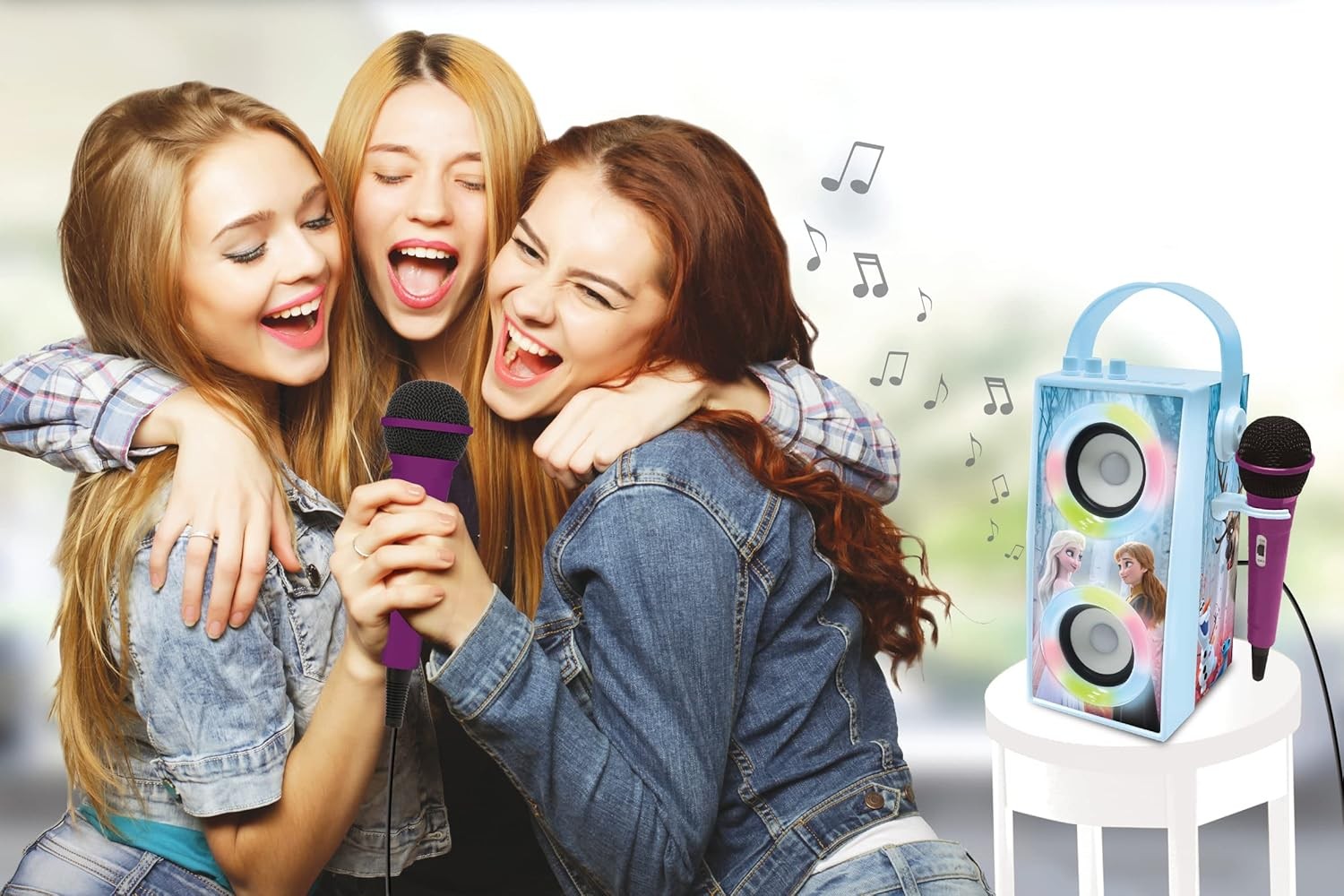 Frozen Bluetooth Karaoke Speaker with Microphone & Light Effects