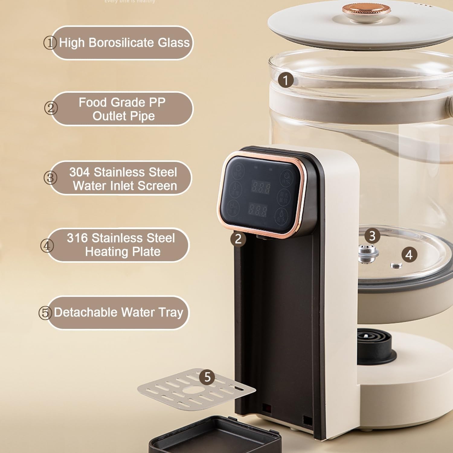 Baby Bottle Water Warmer Dispenser 3L Electric Kettle Precise Thermostat