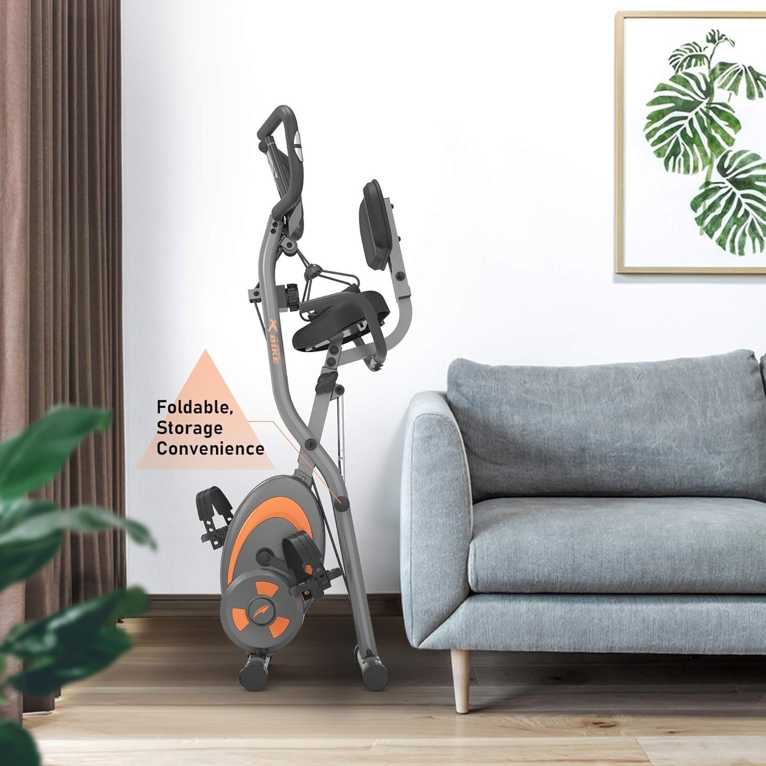 3-in-1 Folding Exercise Bike w/ 12-Level Magnetic Resistance & Arm Bands