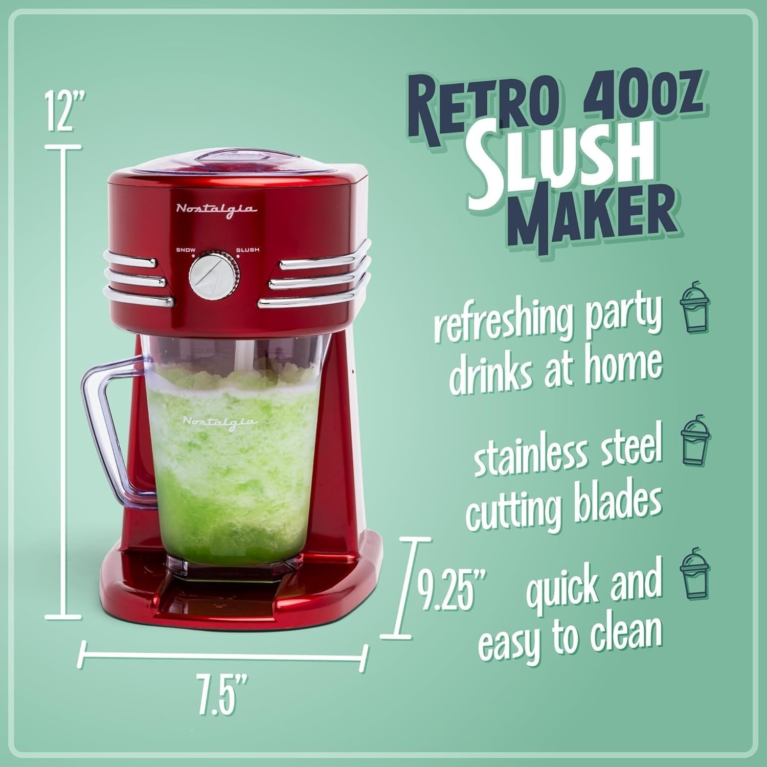 40oz Slushie Maker Frozen Drink Station Snow Cone Margarita Machine