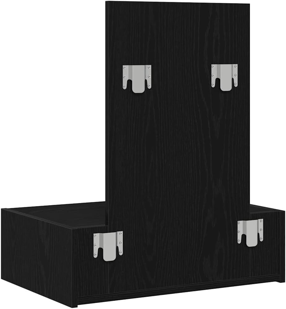 Modern Black Oak Dressing Table Vanity Desk Storage Drawer Small Space $\text{60