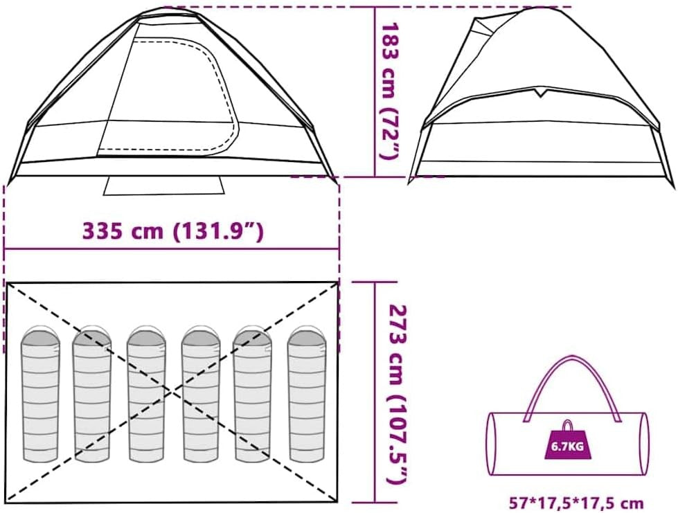 6 person Camping Tent Waterproof Family Festival Outdoor Dome Shelter