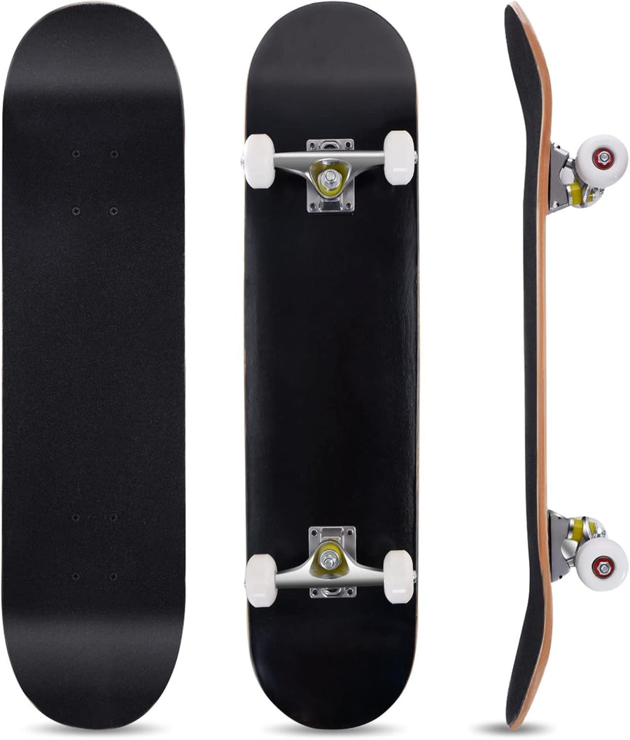31" Complete Skateboard Maple Double Kick Trick Board ABEC-7 Wheels Adults Kids
