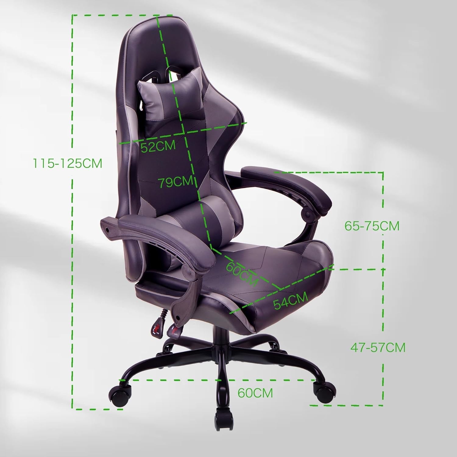 Ergonomic Gaming Chair High Back Swivel Office Desk 150kg