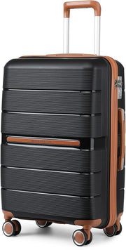 28'' Large Black Check In Suitcase PP Hard Shell TSA Lock 4 Spinner Wheels